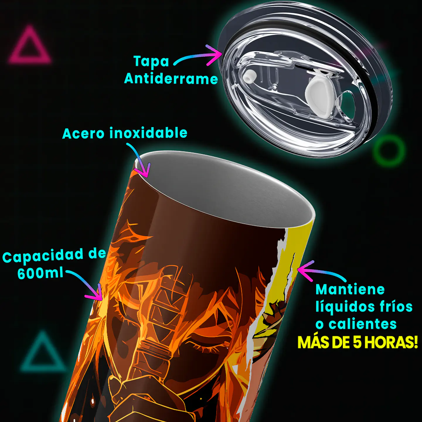 Vaso térmico 600ml - Diseño Zenitsu Awakening Split 4