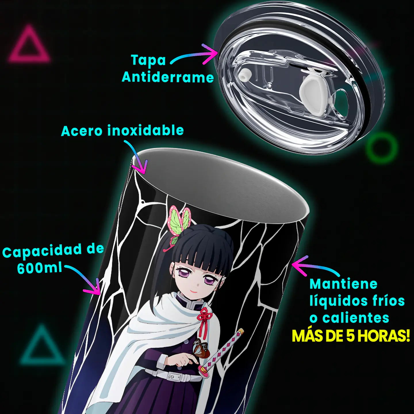 Vaso térmico 600ml - Diseño Kanao Midnight Flutter 4