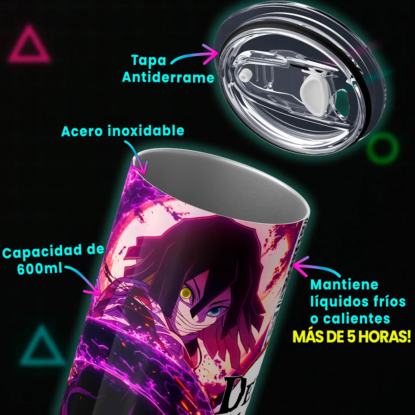 Vaso térmico 600ml - Diseño Obanai Serpent Shadow 4