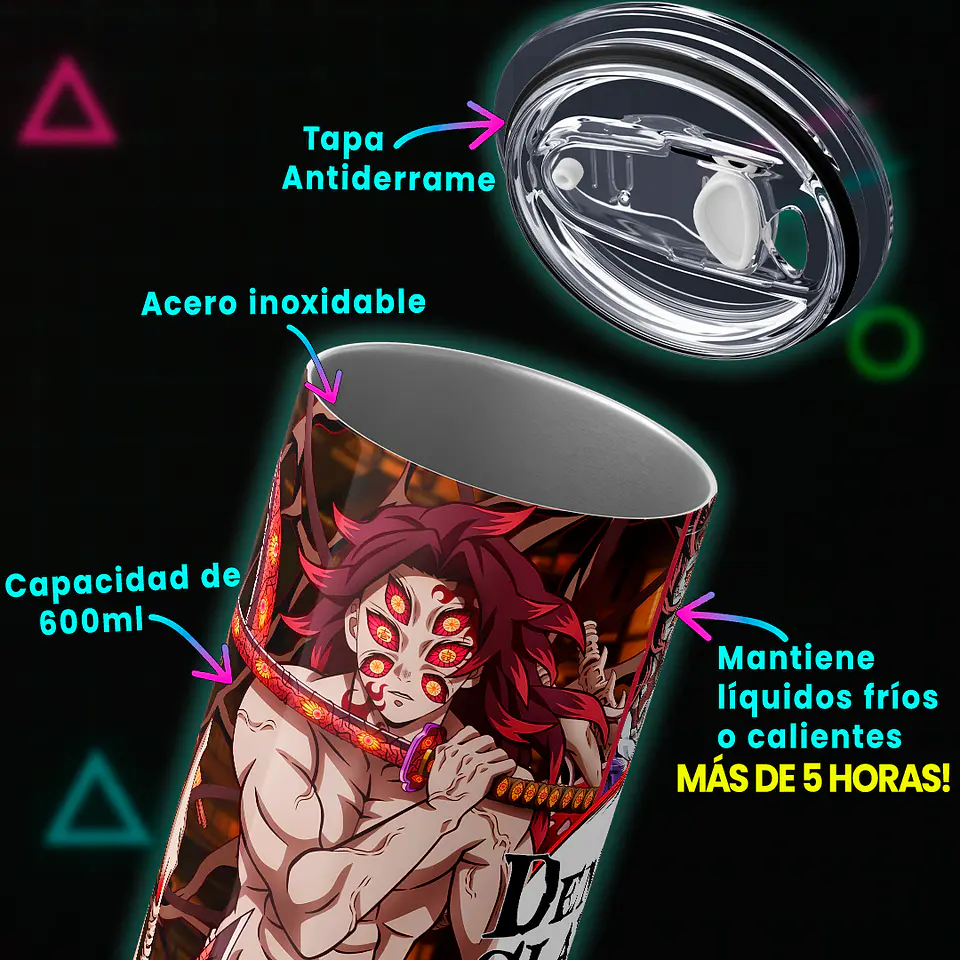 Vaso térmico 600ml - Diseño Kokushibo Lunar Blade 4