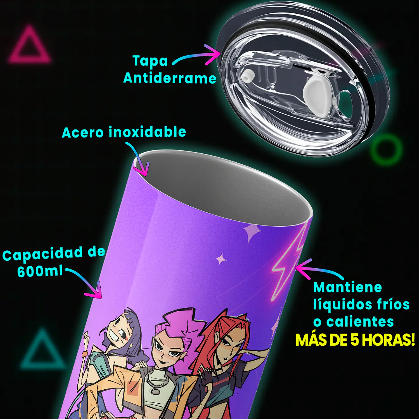 Vaso térmico 600ml - Diseño K-Pop Huntrix Edition 3
