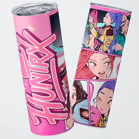 Vaso térmico 600ml - Diseño Huntrix Pink Panels