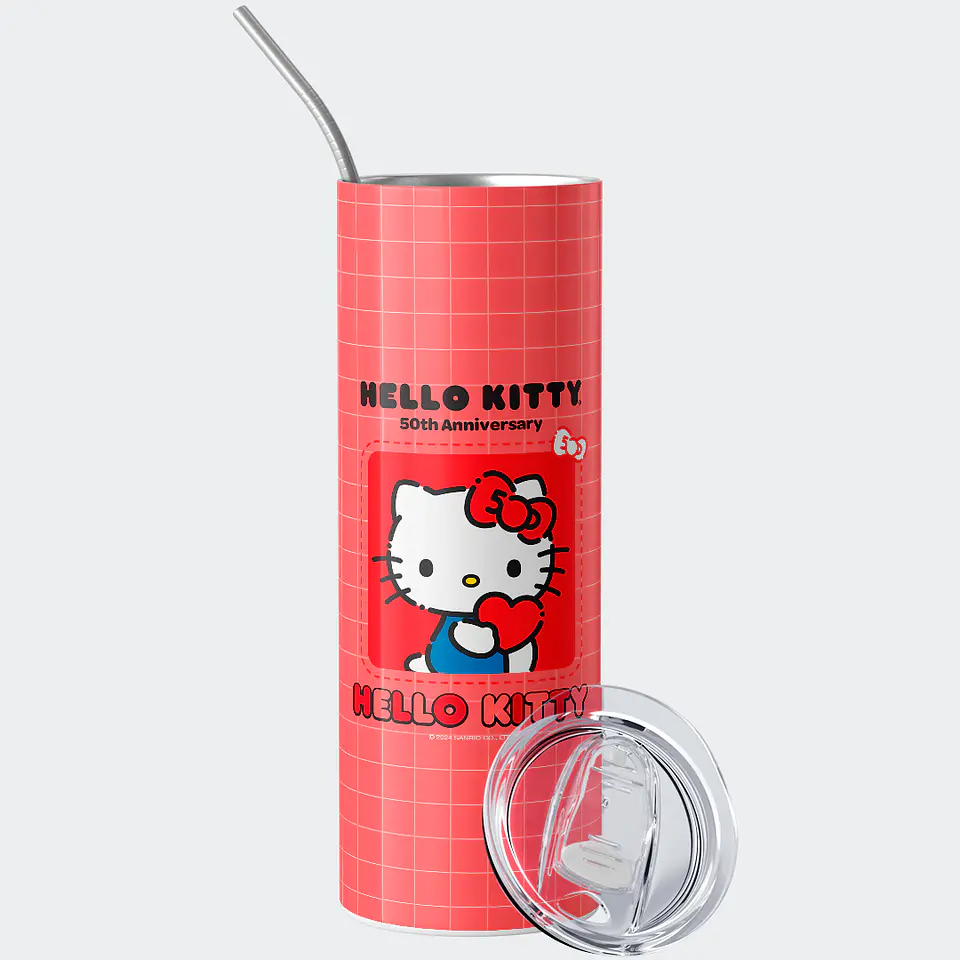 Vaso térmico 600ml - Diseño Hello Kitty 50th Heart Grid 2
