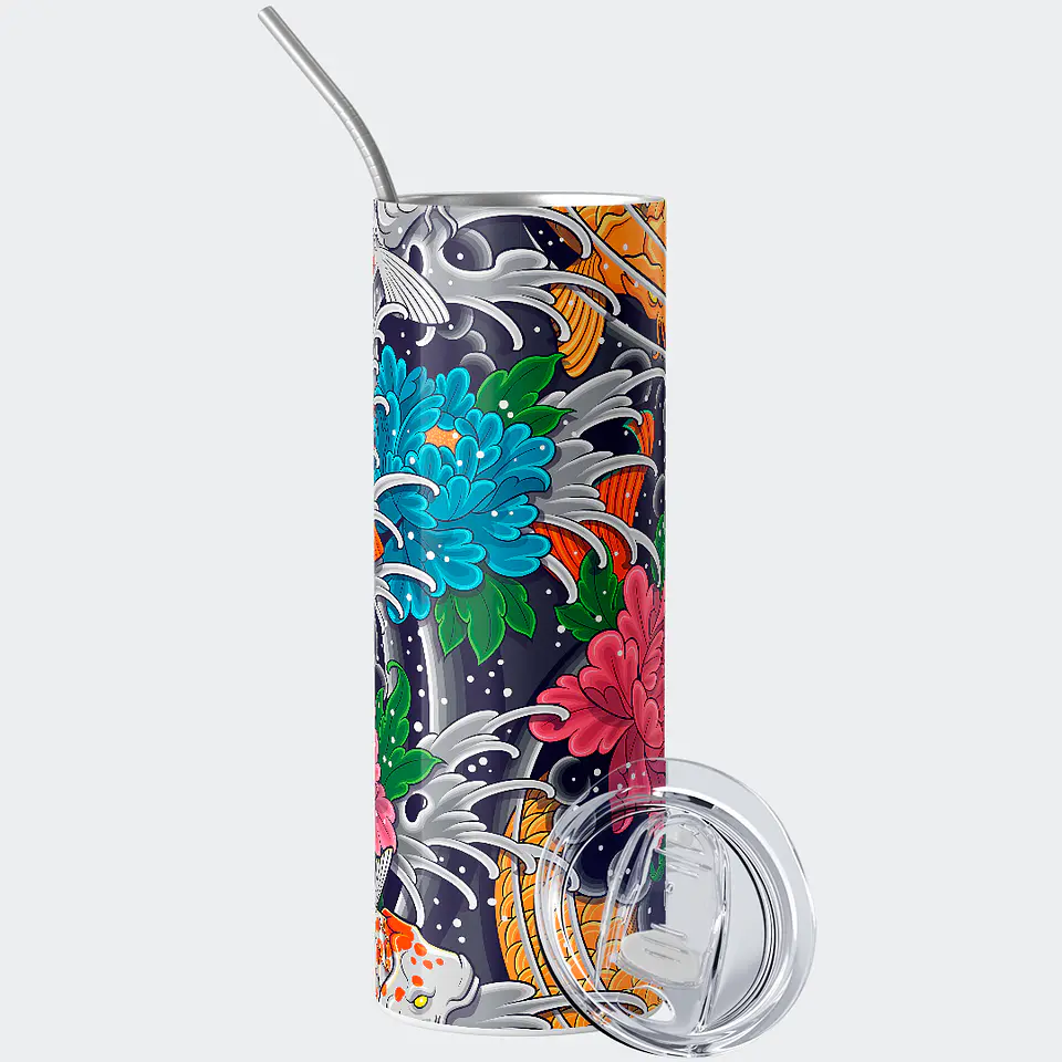 Vaso térmico 600ml - Diseño Koi Serenity Wave 2