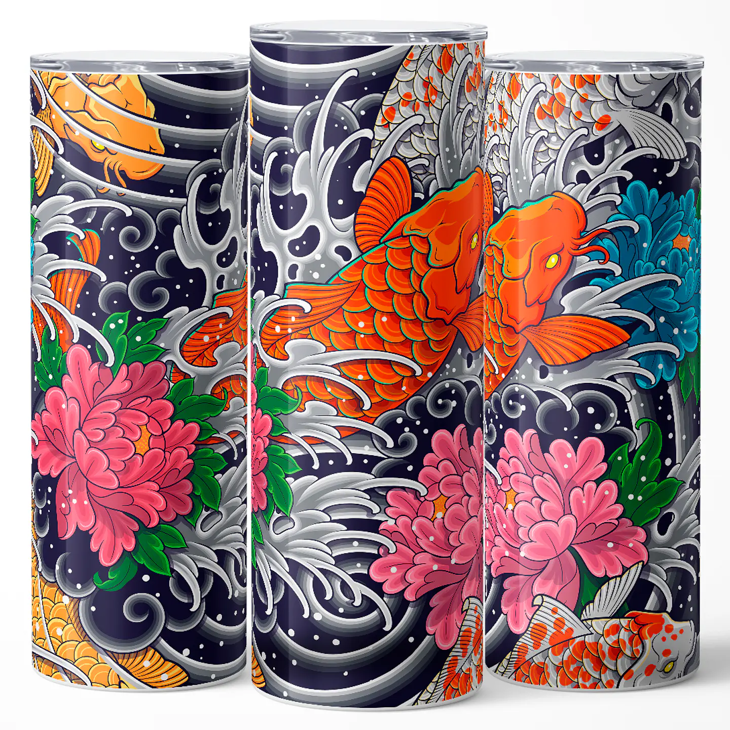 Vaso térmico 600ml - Diseño Koi Serenity Wave 3