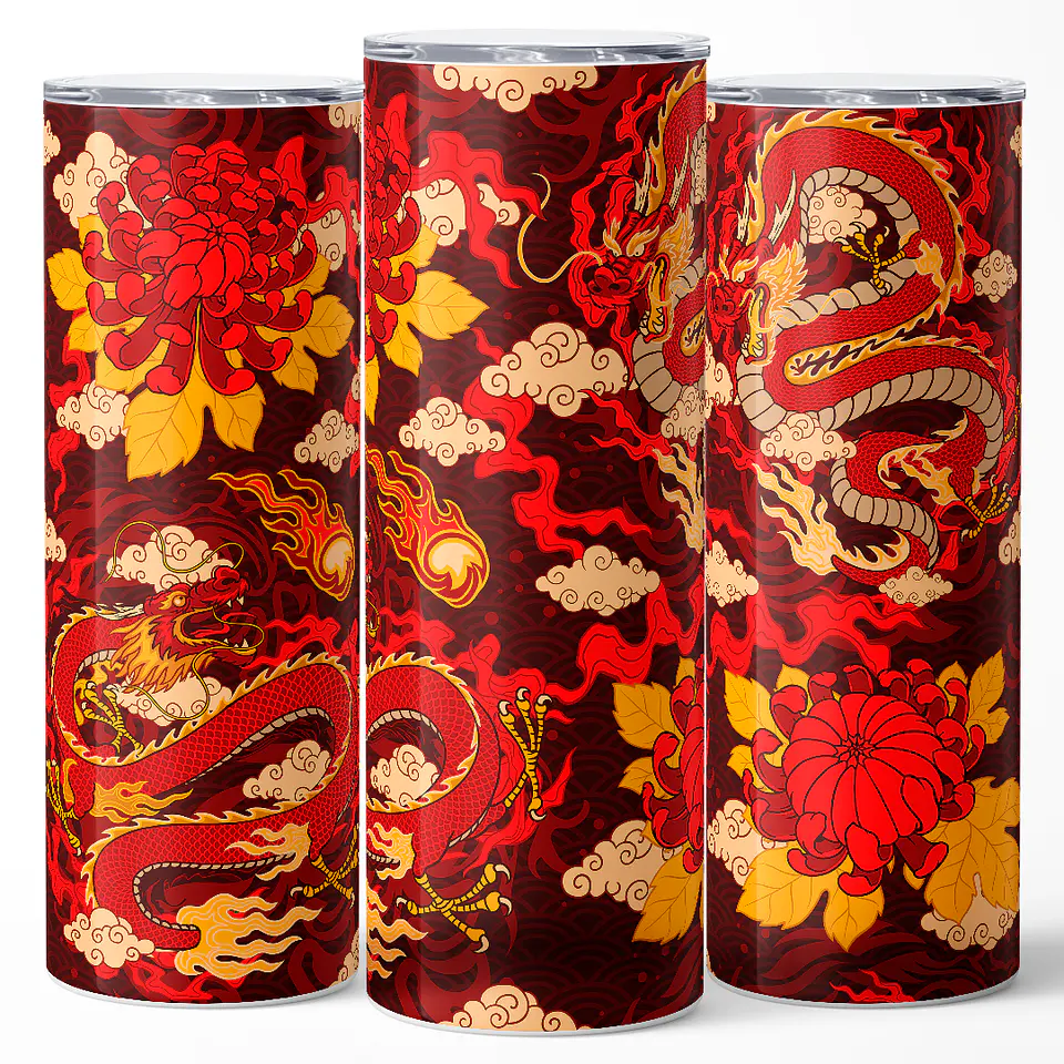 Vaso térmico 600ml - Diseño Crimson Flame Dragon 3