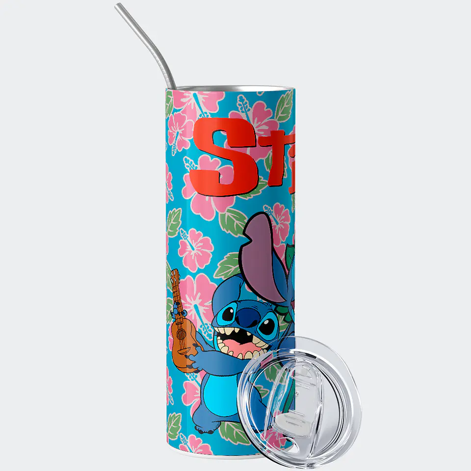 Vaso térmico 600ml - Diseño Stitch Aloha Hula Dance 2