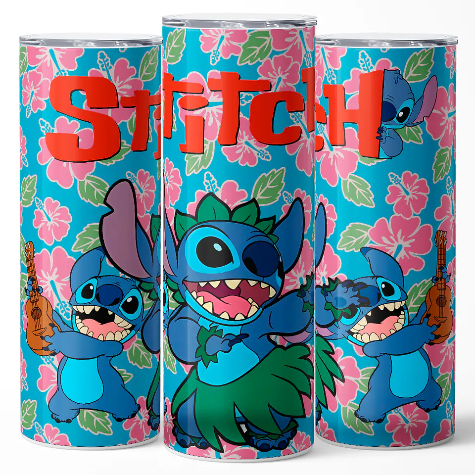 Vaso térmico 600ml - Diseño Stitch Aloha Hula Dance 3
