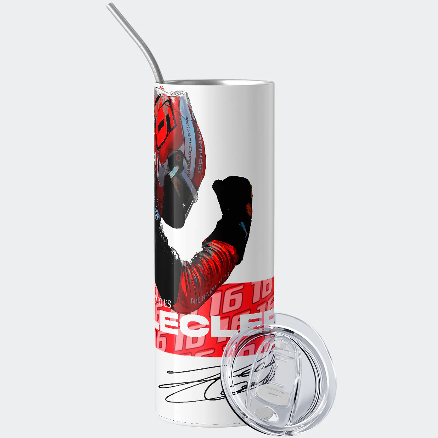 Vaso térmico 600ml - Diseño Charles Leclerc Red Splash Signature 2