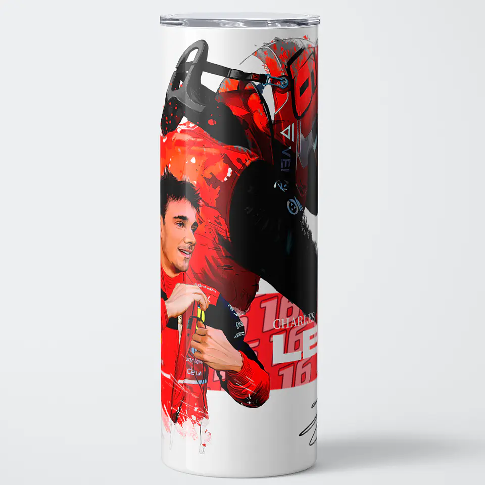 Vaso térmico 600ml - Diseño Charles Leclerc Red Splash Signature 1