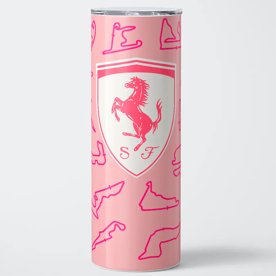 Vaso térmico 600ml - Diseño Ferrari Pink Circuit Passion 1