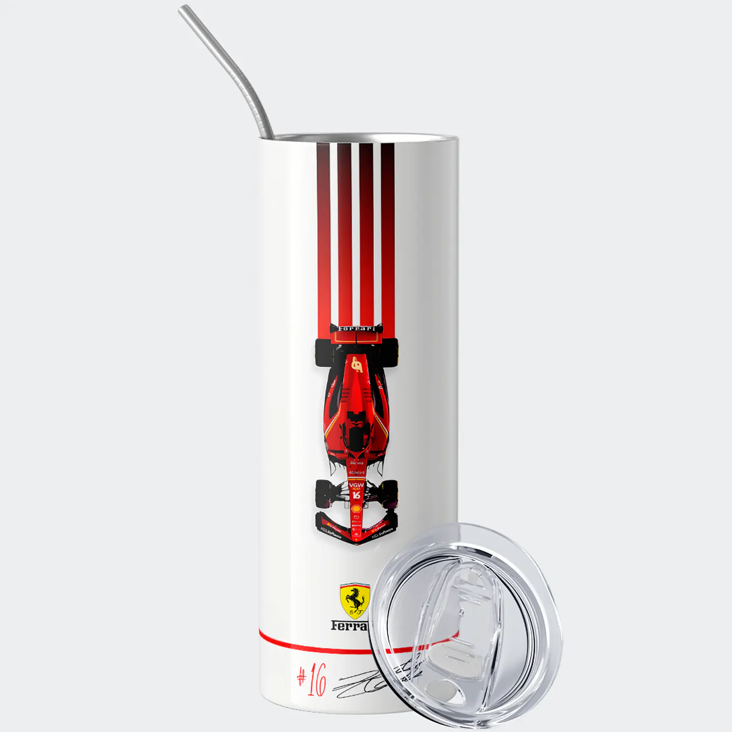 Vaso térmico 600ml - Diseño Charles Leclerc 16 Minimalist Car 2