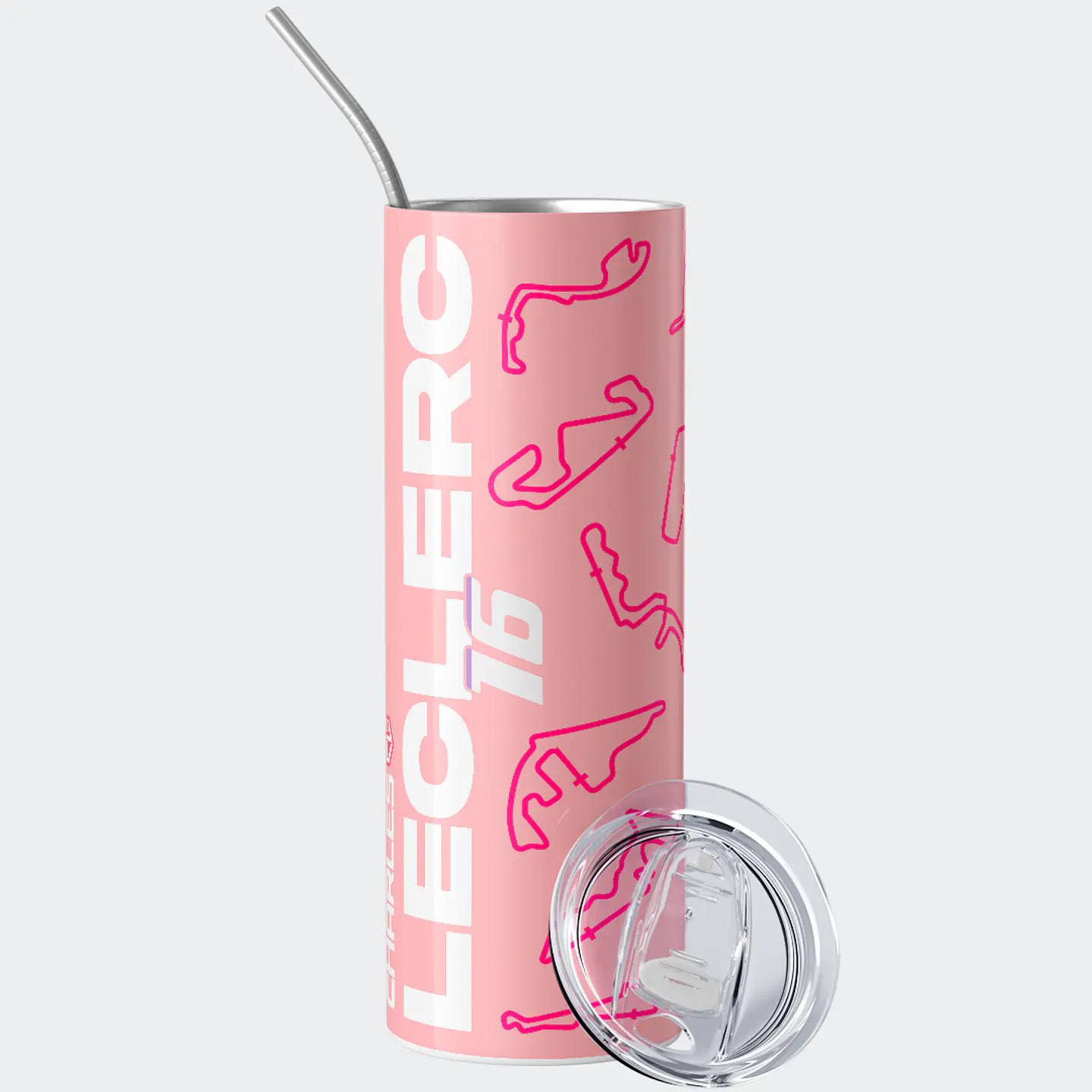 Vaso térmico 600ml - Diseño Charles Leclerc Pink Circuit Edition 2