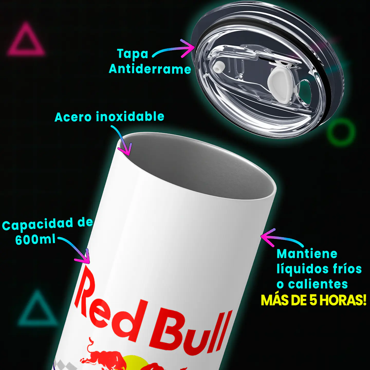 Vaso térmico 600ml - Diseño Red Bull Racing Speed Heritage 3