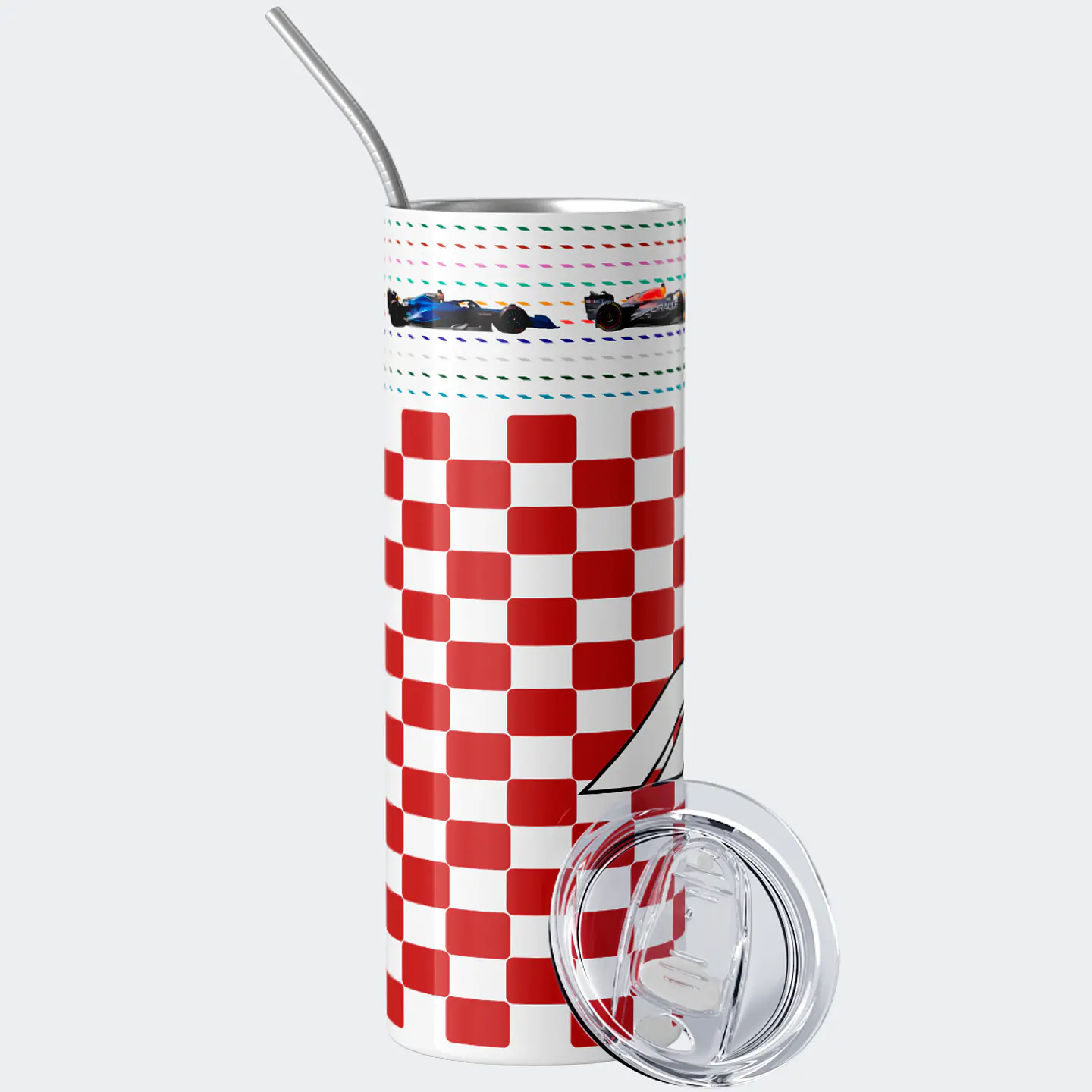 Vaso térmico 600ml - Diseño F1 Grid Checkerboard 2