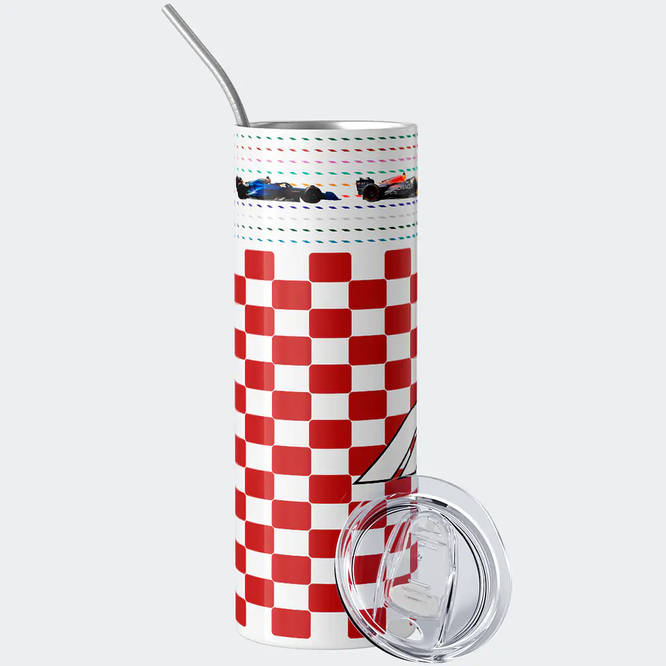 Vaso térmico 600ml - Diseño F1 Grid Checkerboard 2