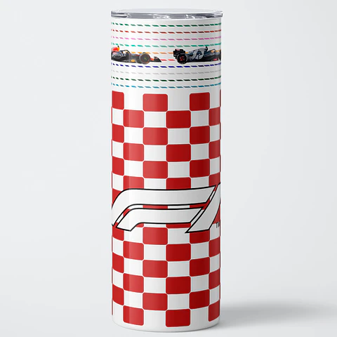 Vaso térmico 600ml - Diseño F1 Grid Checkerboard