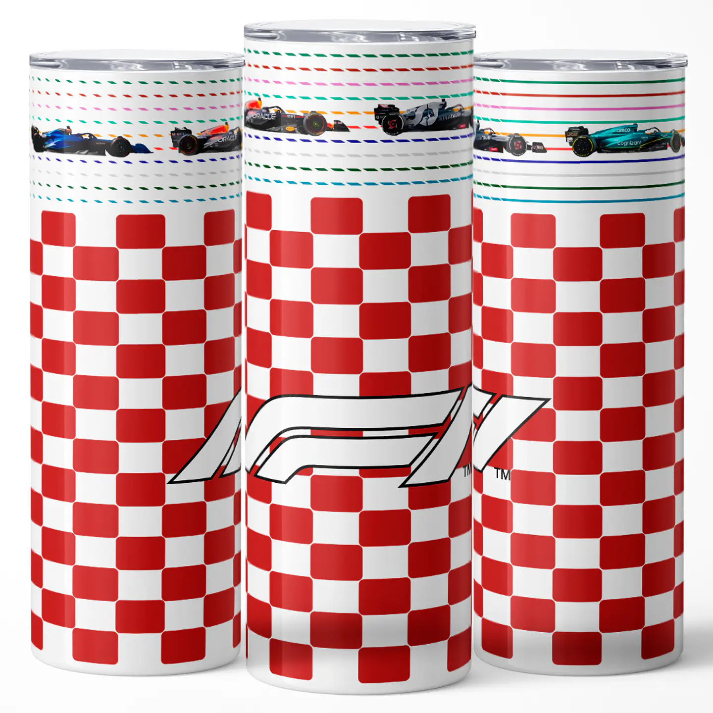 Vaso térmico 600ml - Diseño F1 Grid Checkerboard 3