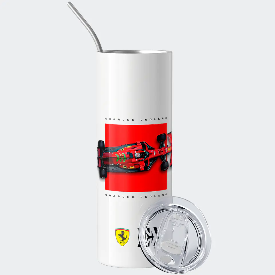 Vaso térmico 600ml - Diseño Leclerc Ferrari Red Square 2