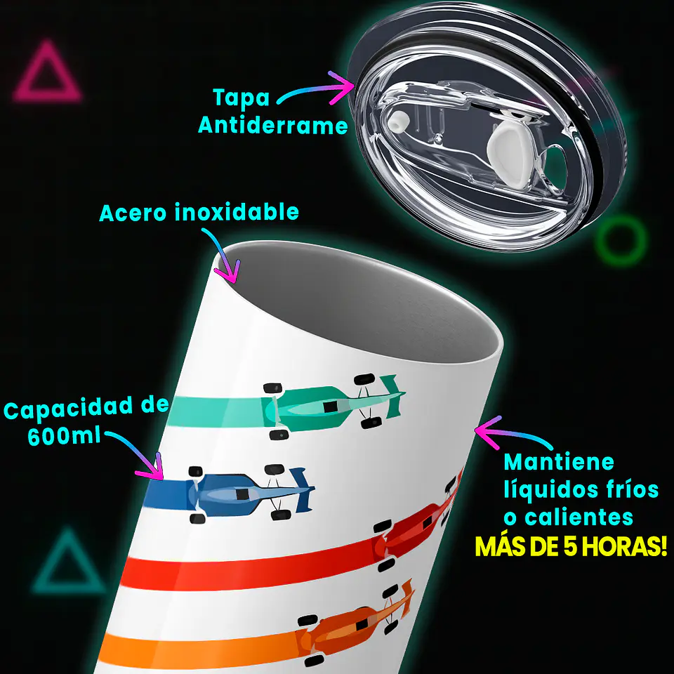 Vaso térmico 600ml - Diseño F1 Heritage Speed Trails 4