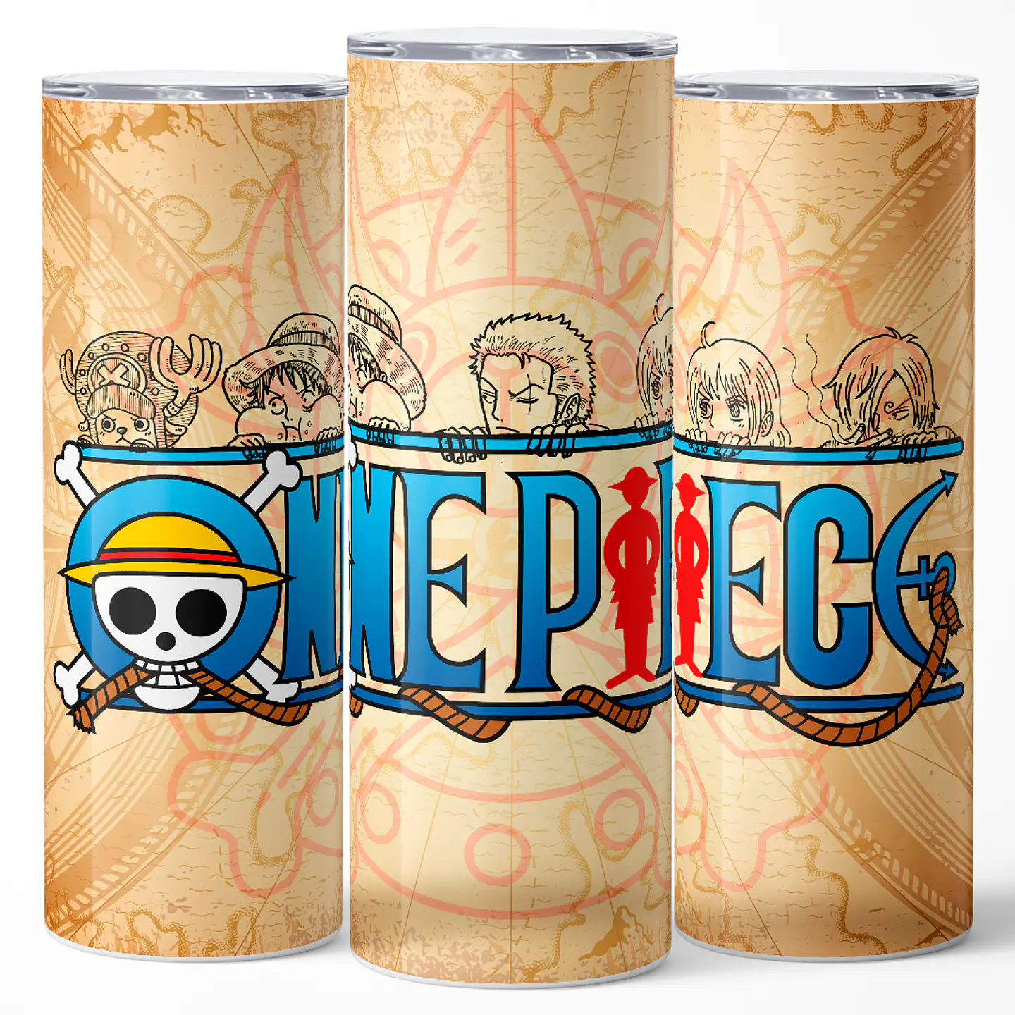 Vaso térmico 600ml - Diseño One Piece Vintage Map 3