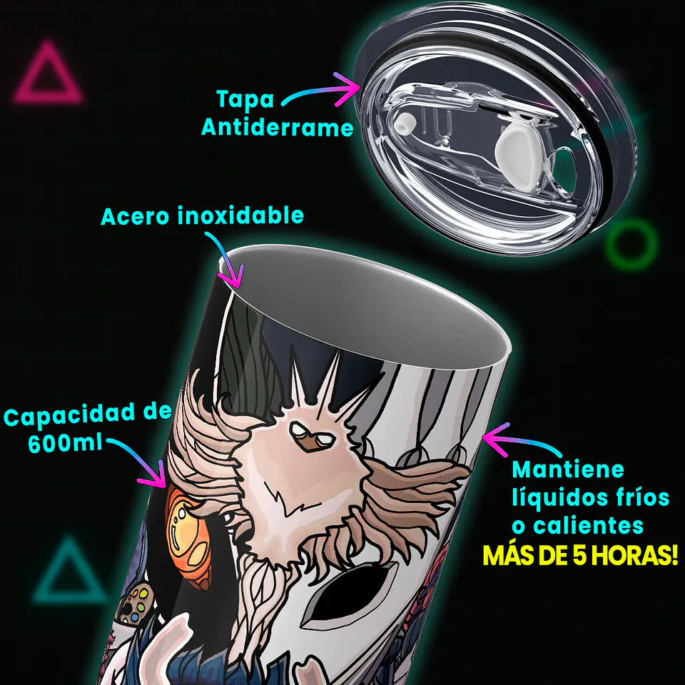 Vaso térmico 600ml - Diseño Hollow Knight Hallownest Collage 4