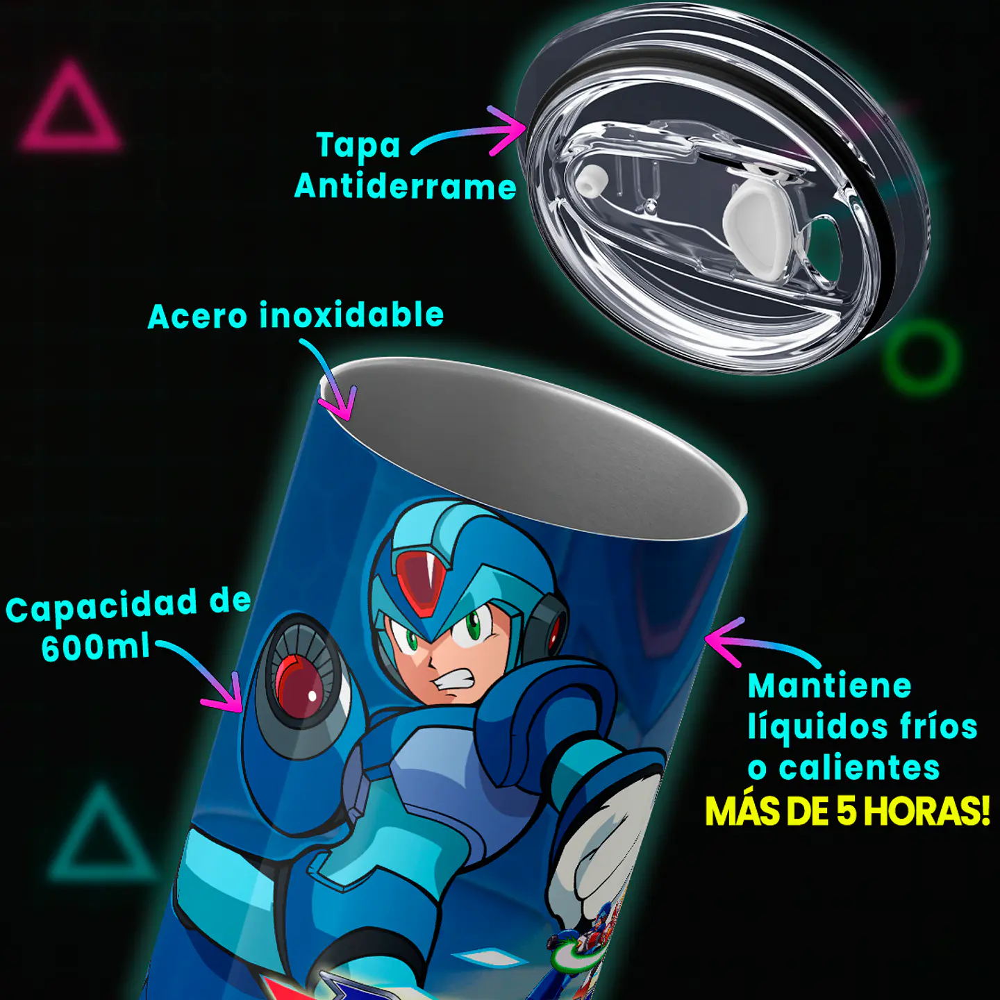 Vaso térmico 600ml - Diseño Rockman X Dual Hunters 4