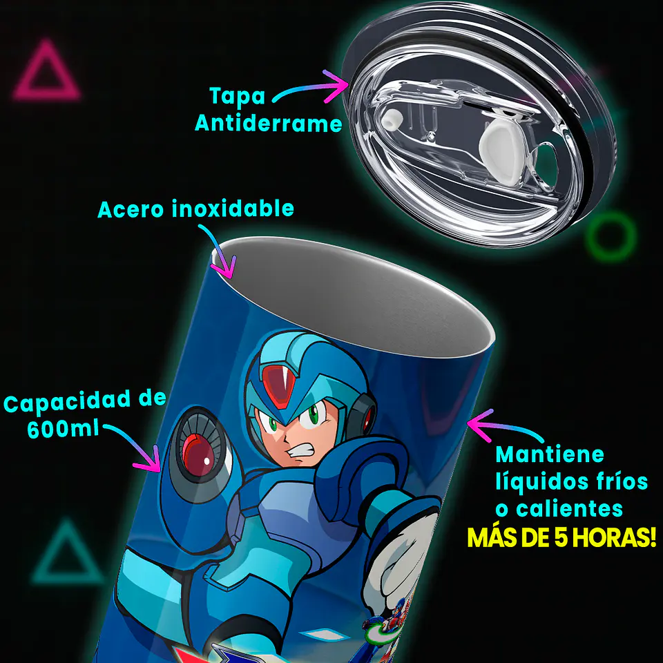 Vaso térmico 600ml - Diseño Rockman X Dual Hunters 4
