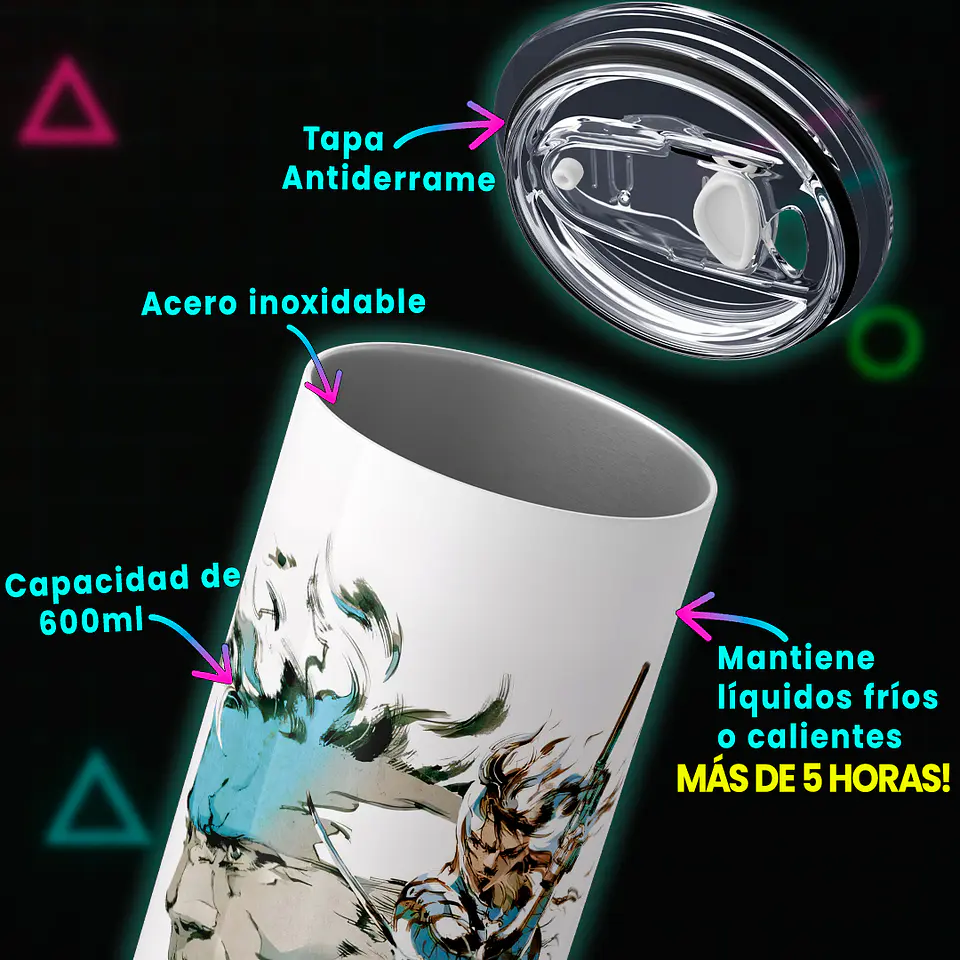 Vaso térmico 600ml - Diseño MGS Shinkawa Ink 3