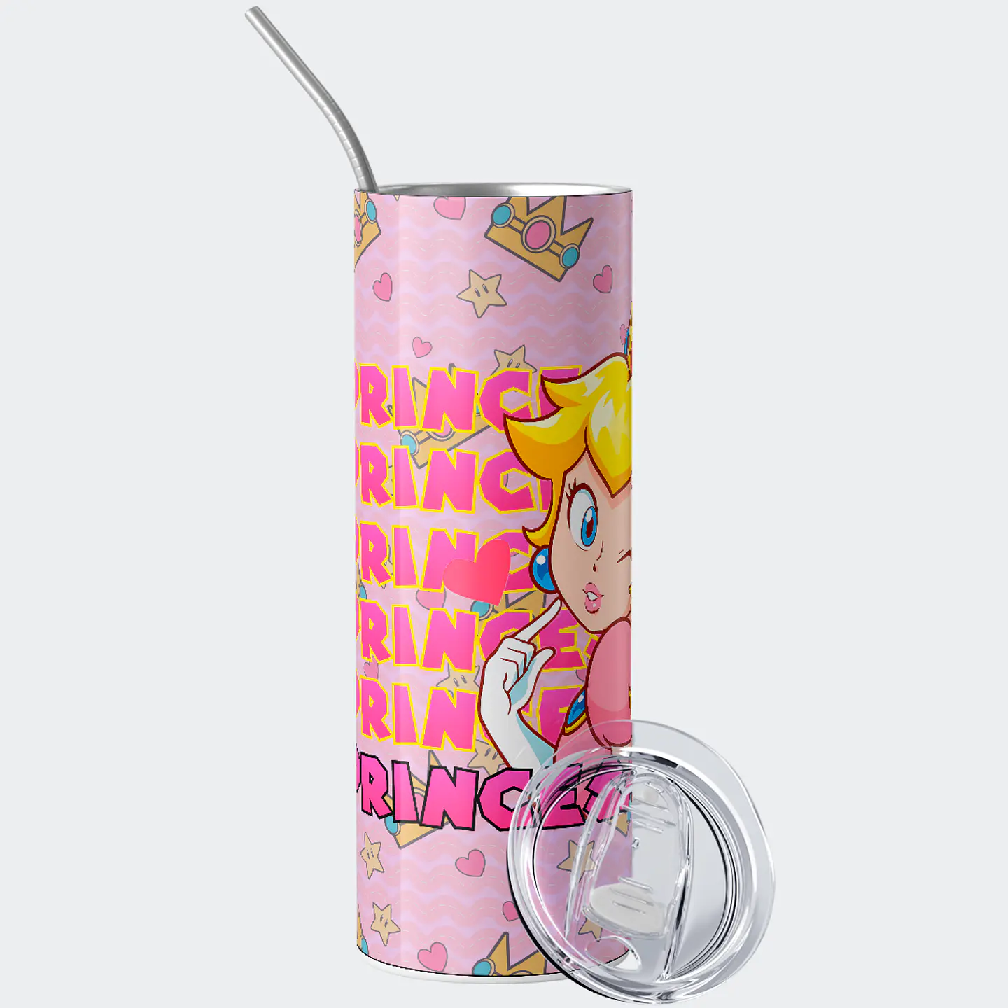 Vaso térmico 600ml - Diseño Princess Peach Pink Pattern 2