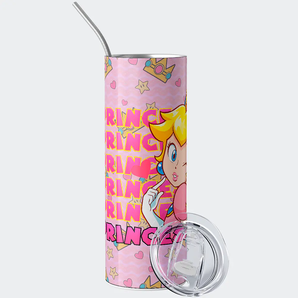 Vaso térmico 600ml - Diseño Princess Peach Pink Pattern 2