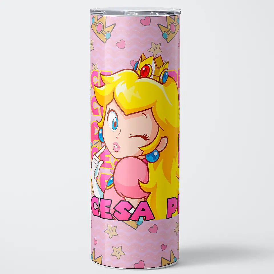 Vaso térmico 600ml - Diseño Princess Peach Pink Pattern 1
