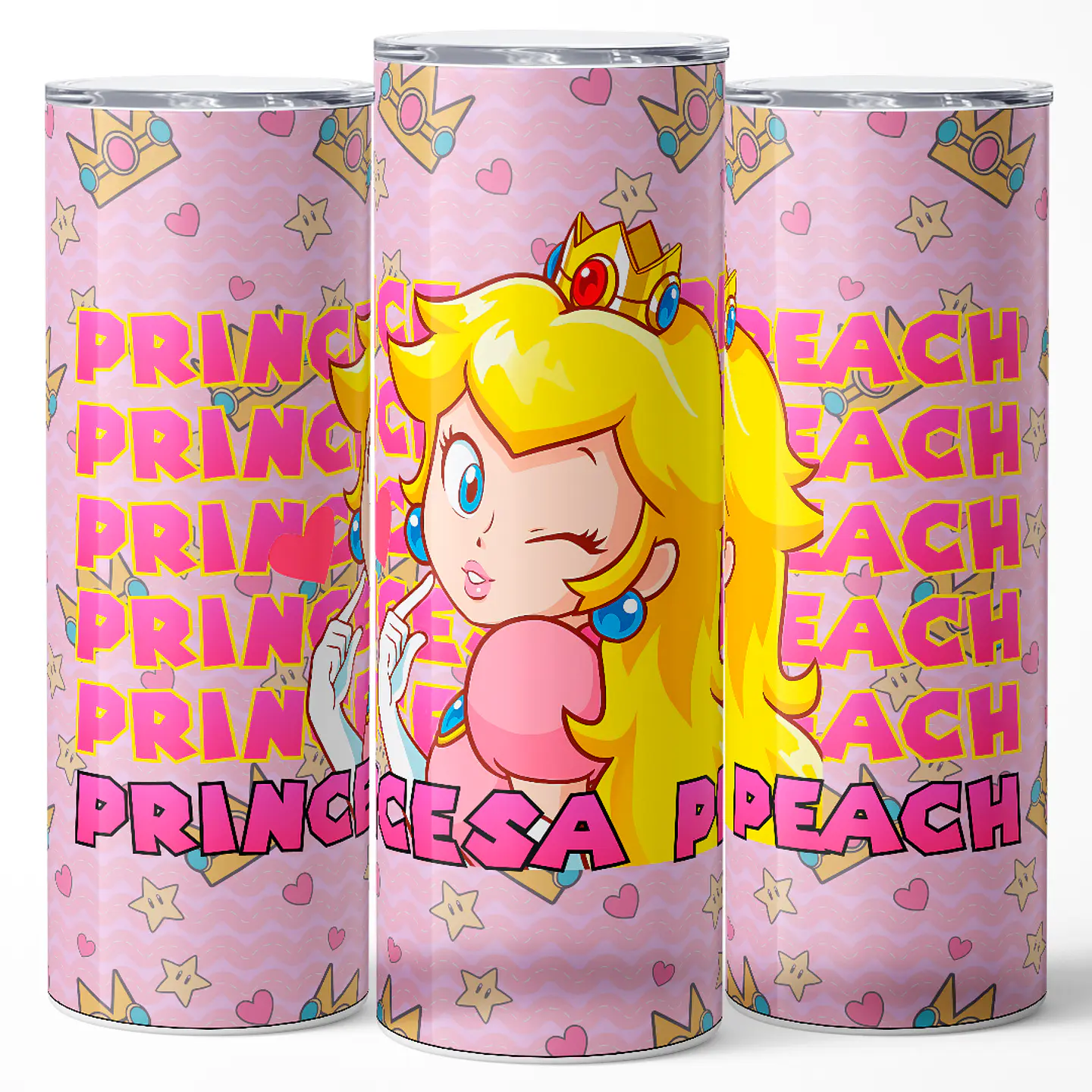 Vaso térmico 600ml - Diseño Princess Peach Pink Pattern 3