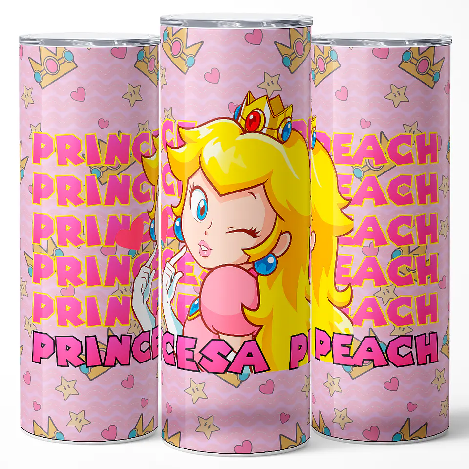 Vaso térmico 600ml - Diseño Princess Peach Pink Pattern 3