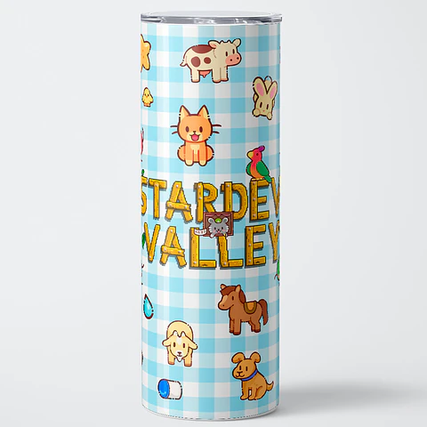 Vaso térmico 600ml - Diseño Stardew Valley Farm Life Gingham