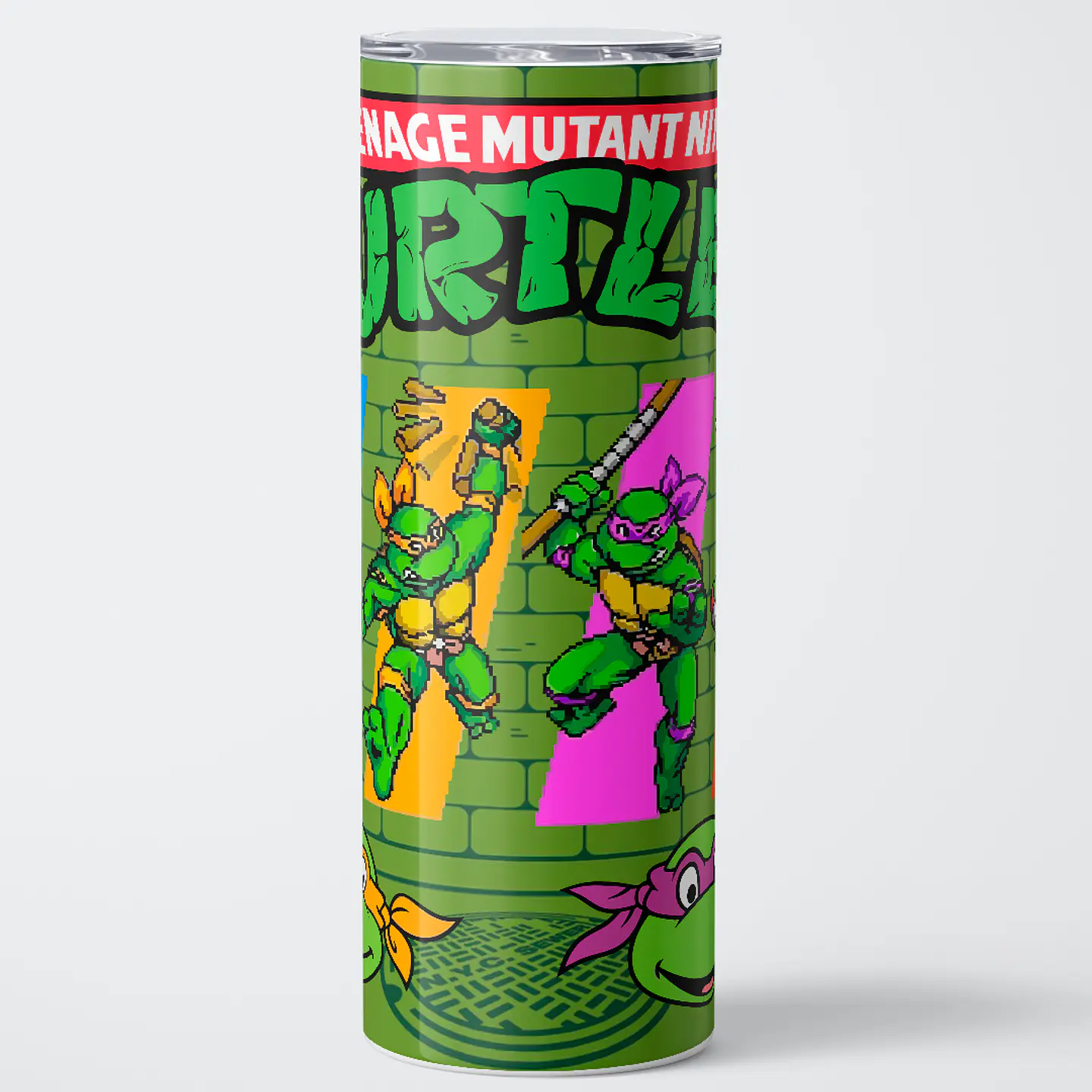 Vaso térmico 600ml - Diseño TMNT Retro Pixel Sewer 1