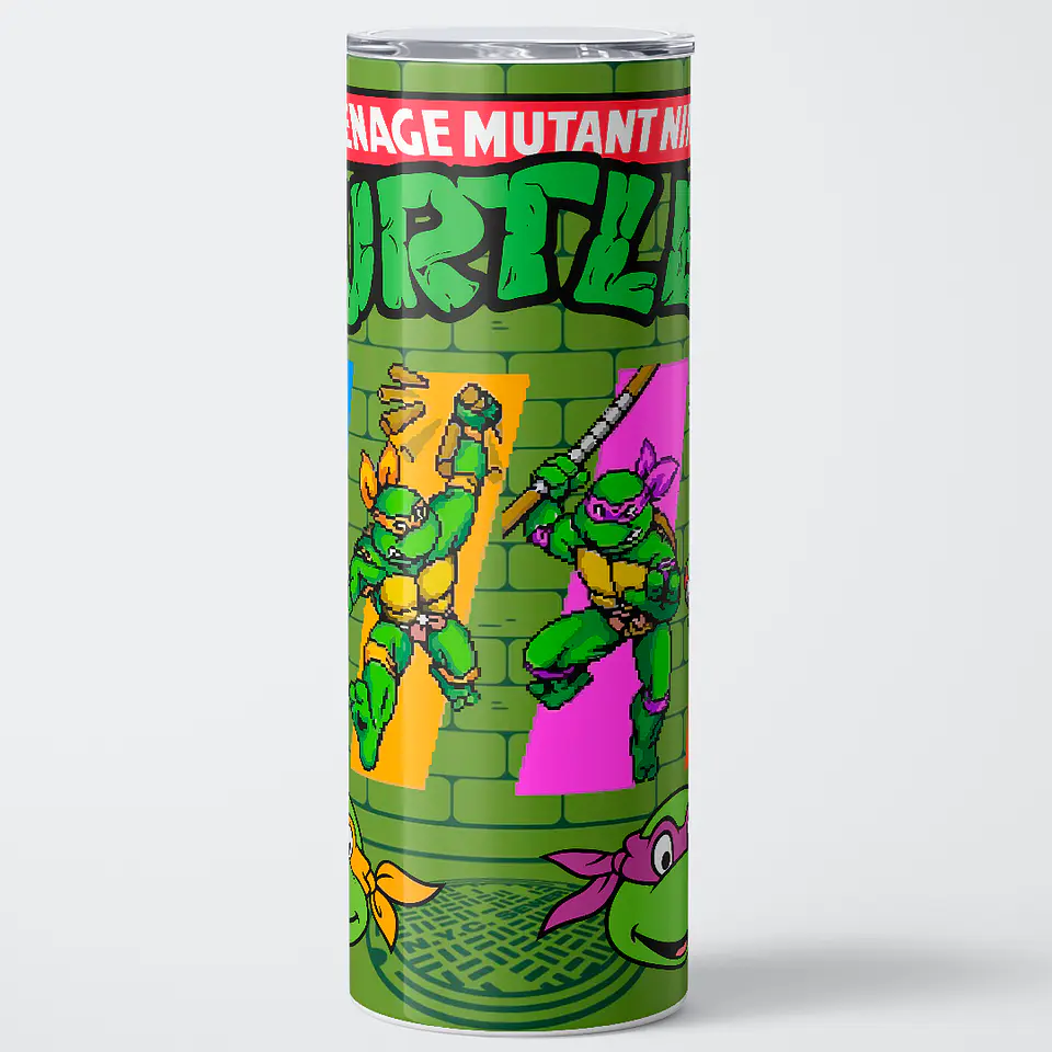 Vaso térmico 600ml - Diseño TMNT Retro Pixel Sewer 1