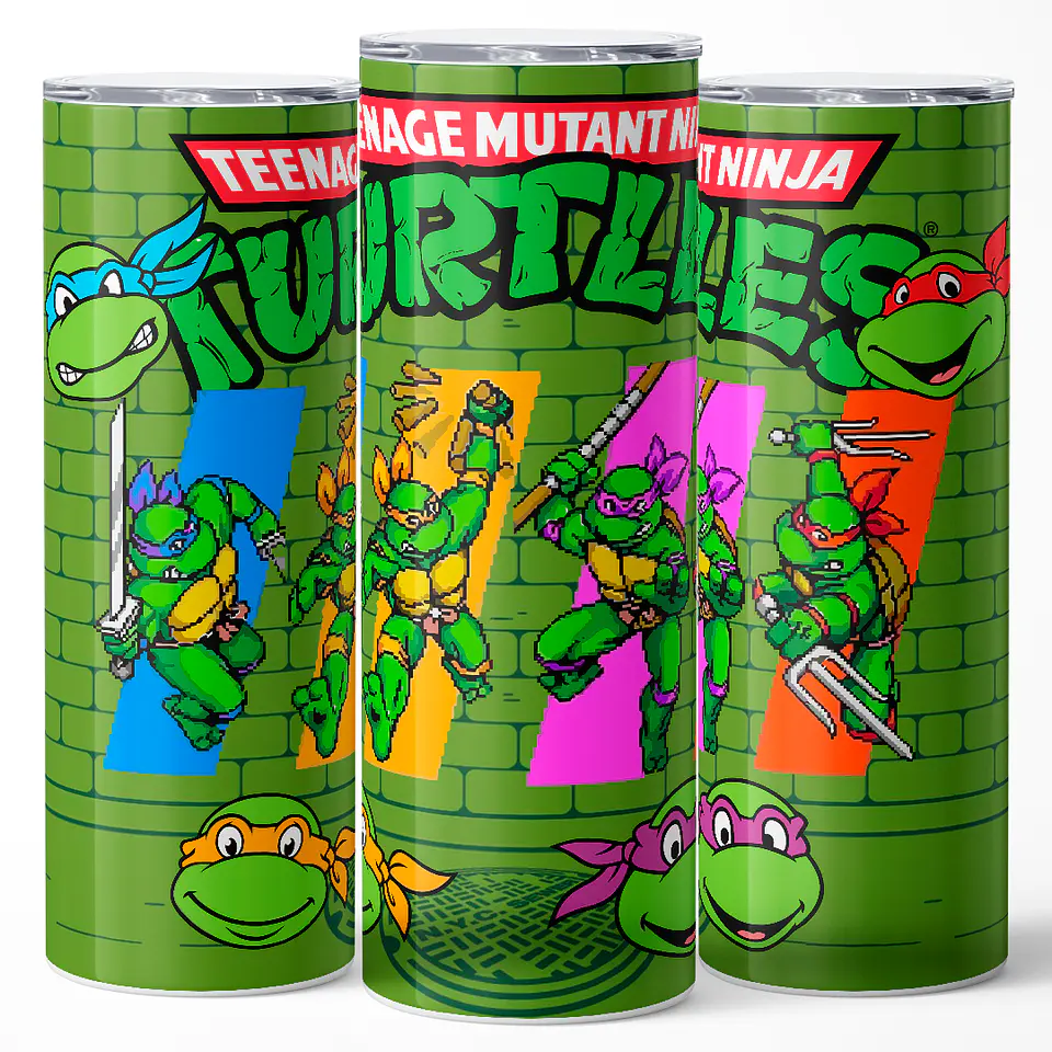 Vaso térmico 600ml - Diseño TMNT Retro Pixel Sewer 3