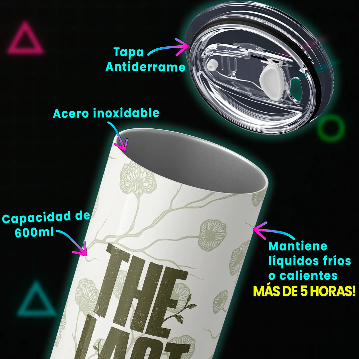 Vaso térmico 600ml - Diseño The Last of Us Ellie's Botanical 4
