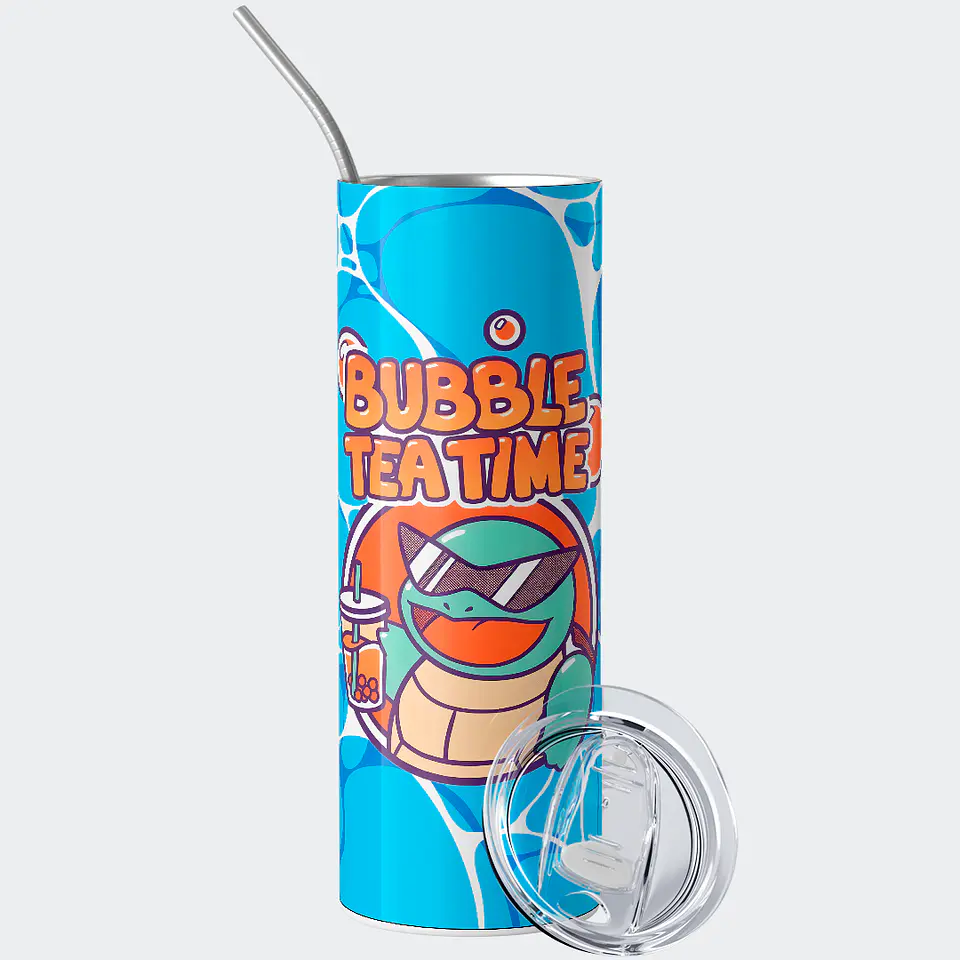 Vaso térmico 600ml - Diseño Squirtle Squad Bubble Tea 2