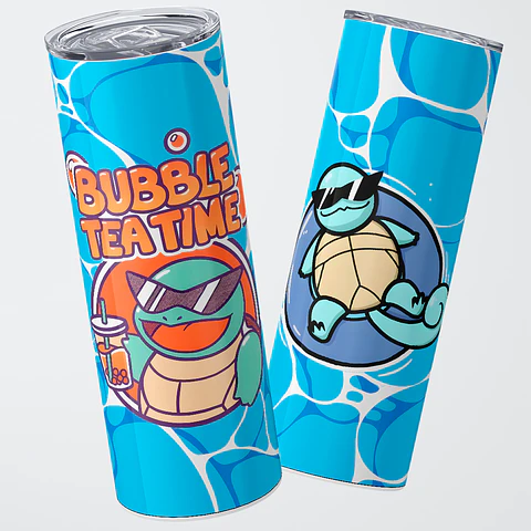 Vaso térmico 600ml - Diseño Squirtle Squad Bubble Tea