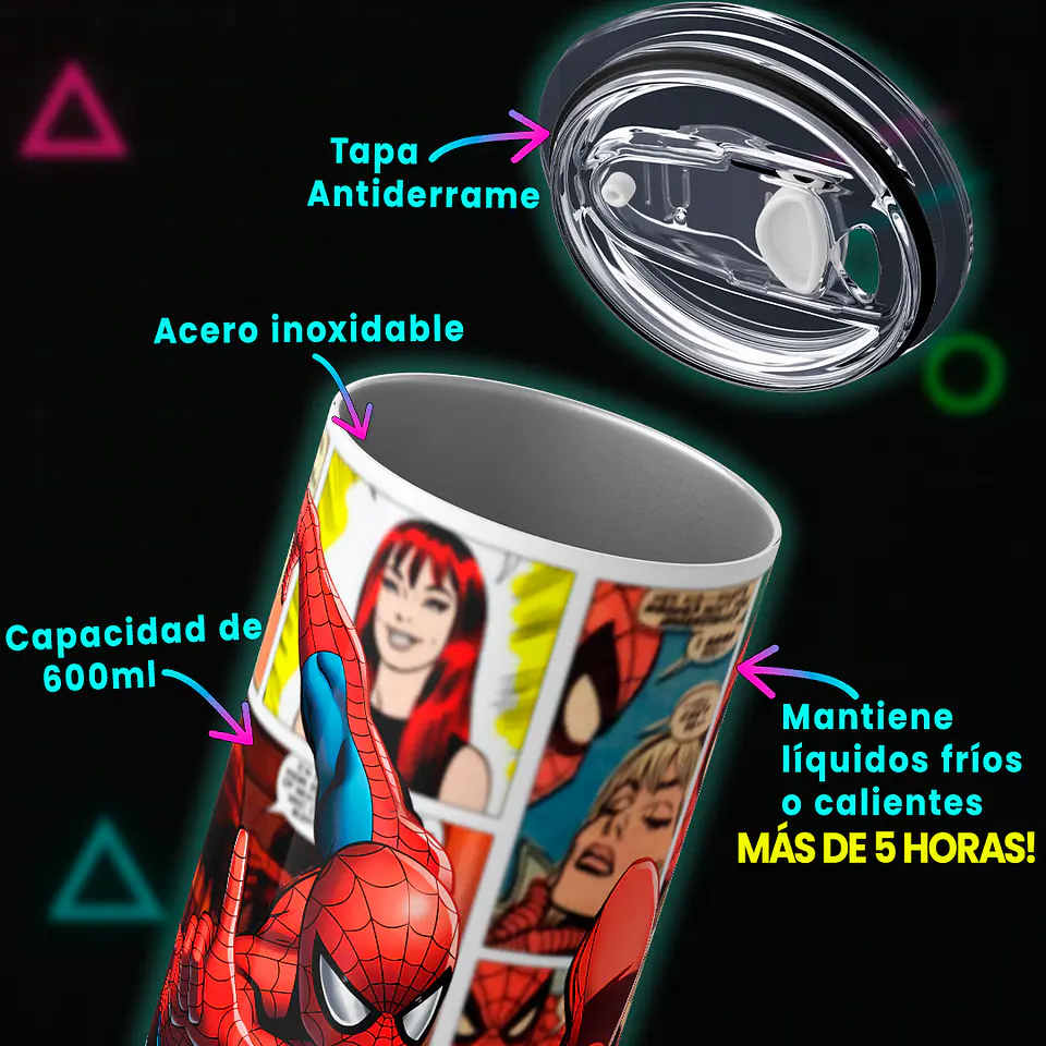 Vaso térmico 600ml - Diseño Spider-Man Classic Comic Panels 4