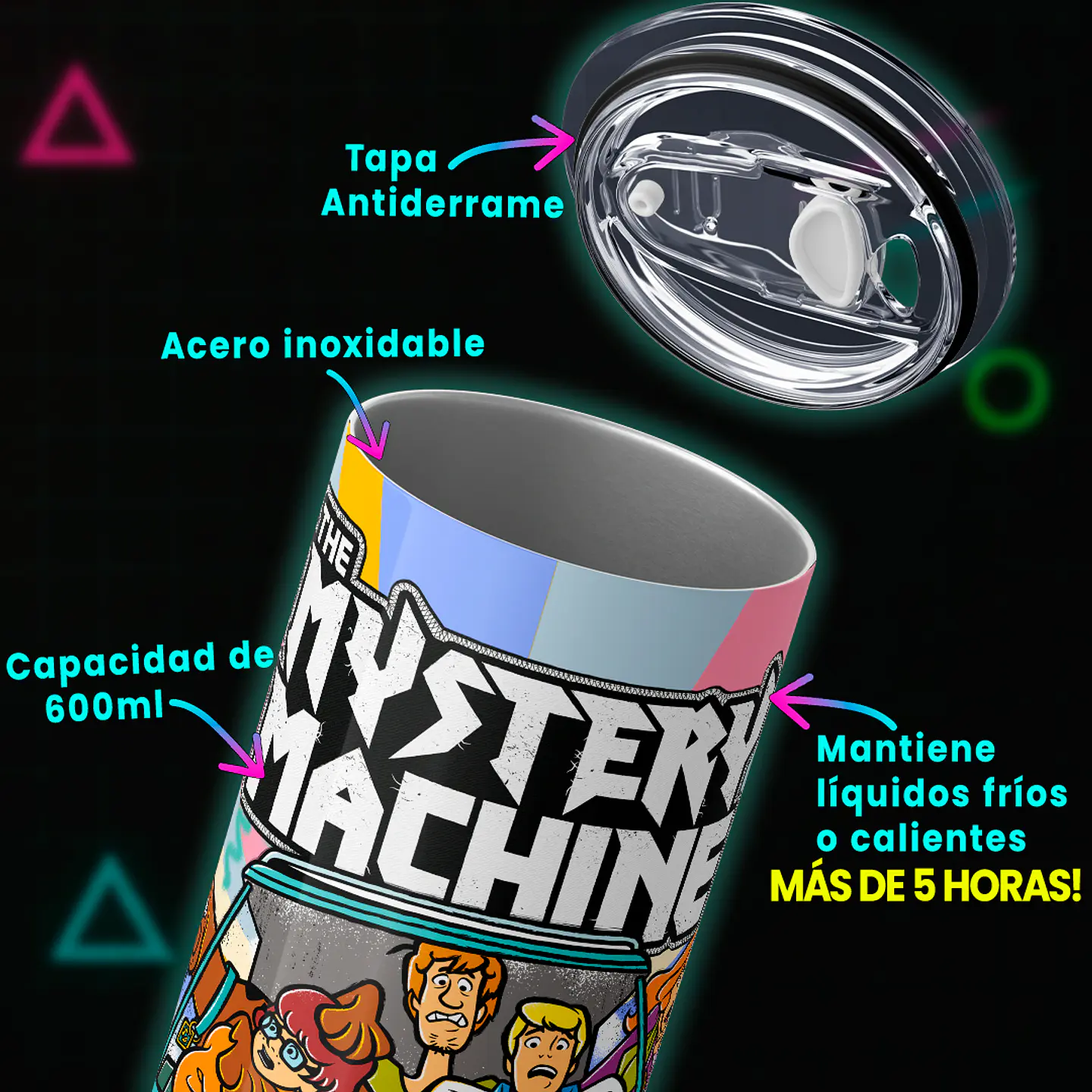 Vaso térmico 600ml - Diseño Scooby-Doo Mystery Machine Retro 4