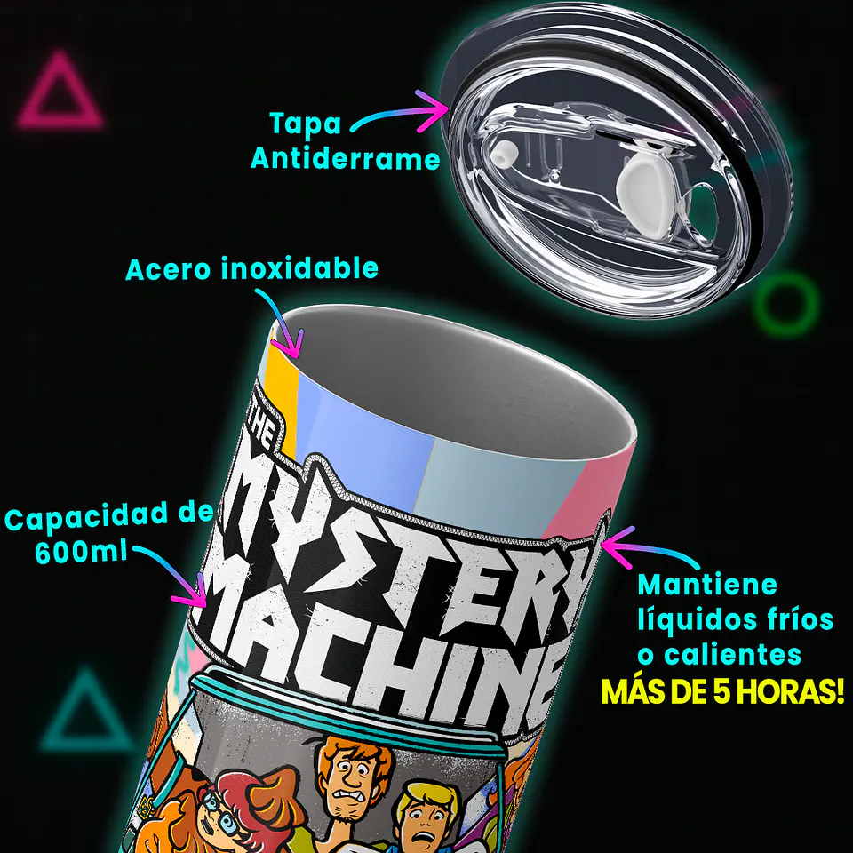 Vaso térmico 600ml - Diseño Scooby-Doo Mystery Machine Retro 4