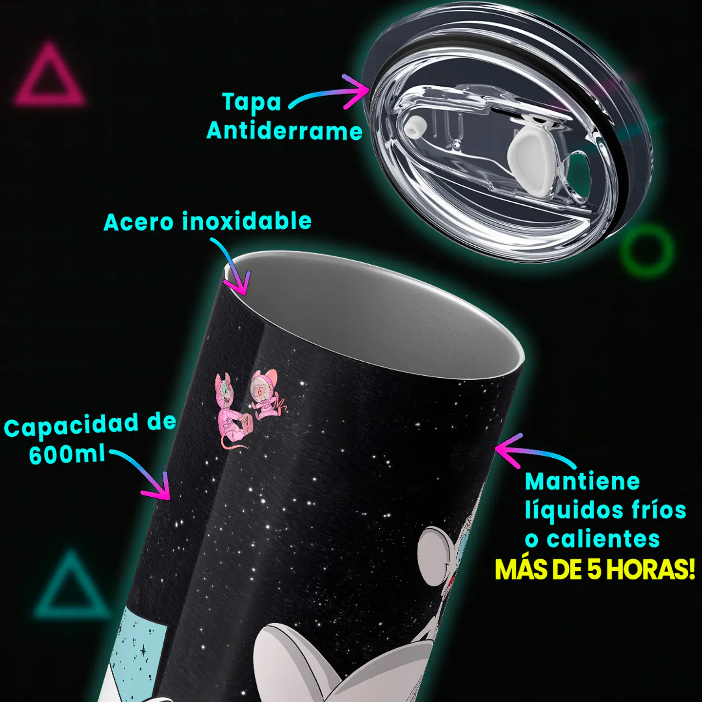 Vaso térmico 600ml - Diseño Pinky and the Brain World Domination 4