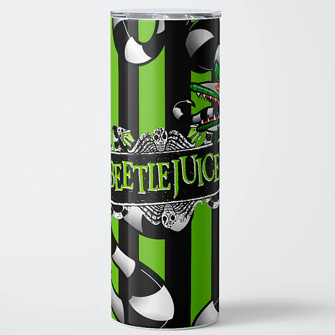 Vaso térmico 600ml - Diseño Beetlejuice Sandworm Stripe