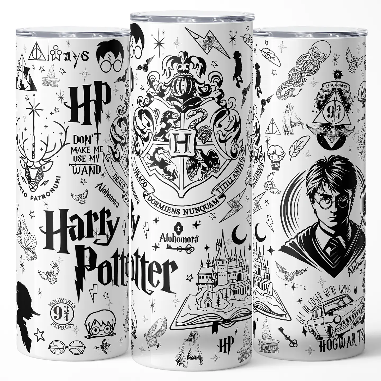 Vaso térmico 600ml - Diseño Harry Potter Minimalist Doodle 3