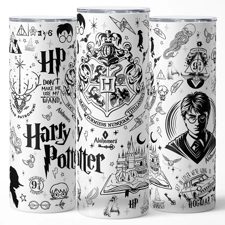 Vaso térmico 600ml - Diseño Harry Potter Minimalist Doodle 3