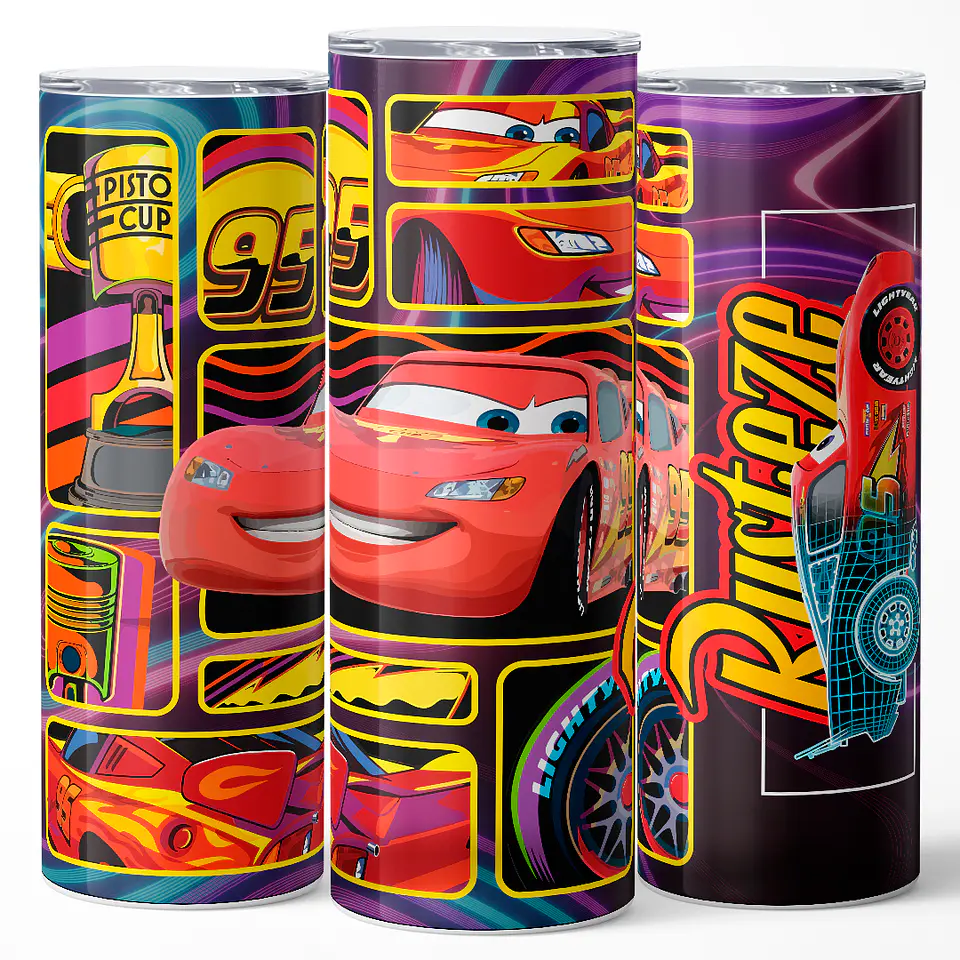 Vaso térmico 600ml - Diseño Cars Lightning McQueen Speed Track 3