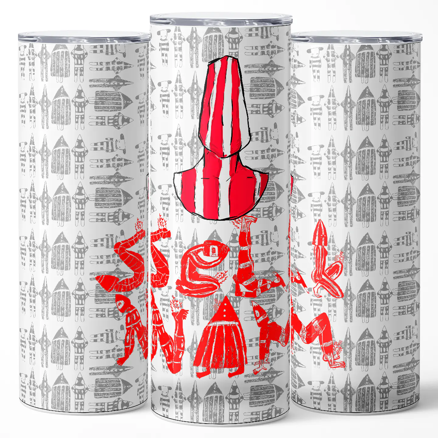 Vaso térmico 600ml - Diseño Selk'nam Ancestral Red 3